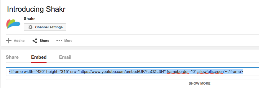 YouTube embedded video